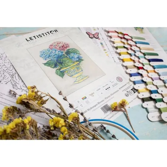 LetiStitch Hydrangea Blooms Counted Cross Stitch Kit {7}
