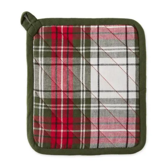 DII&reg; Christmas Plaid Oven Mitt & Potholder Set {4}