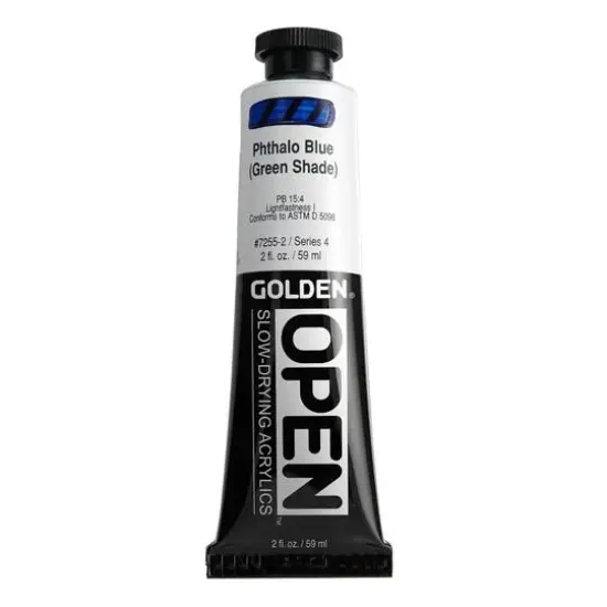 Golden® OPEN™ Slow-Drying Acrylics, 2oz. Phthalo Blue (Green Shade) {1}