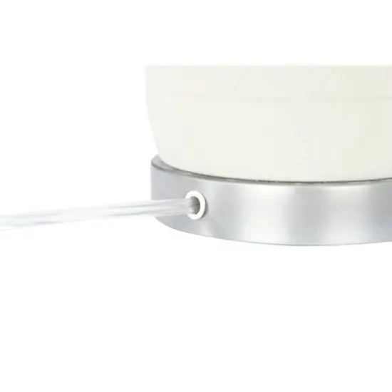 Hello Honey® 24" Raw Concrete White & Silver Table Lamp With Imprinted Diamond Design & Metal Accents {4}