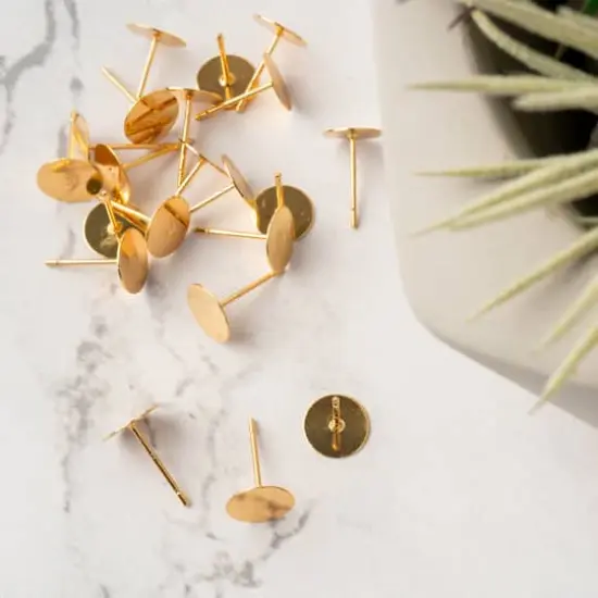 8mm Earring Posts, 20ct. by Bead Landing&trade; 18K Gold Plated {3}