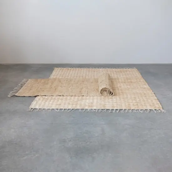 Hello Honey® Natural Boho Woven Jute & Cotton Rug with Fringe, 72" x 48" {4}