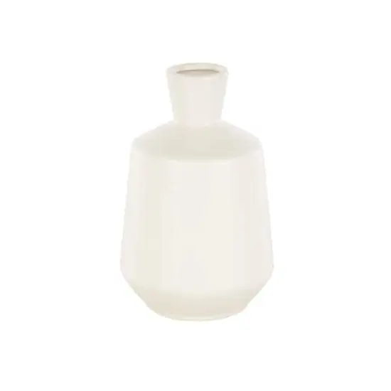 7.5" Cream Ceramic Minimalistic Vase {4}
