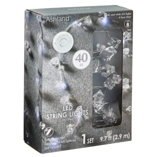 40ct. Cool White LED Ice Chips String Lights by Ashland&reg; {1}