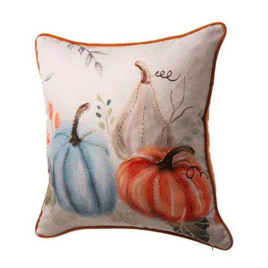 Glitzhome&reg; Faux Burlap Pumpkin Pillow Cover {15}