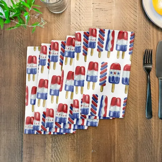 Patriotic Popsicle Pattern Cotton Twill Napkin {4}
