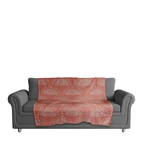 Sun Pattern Coral Fleece Blanket Pink {4}