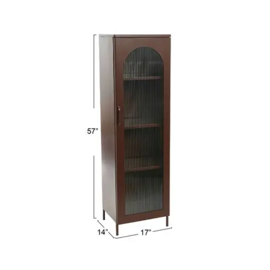 Hello Honey&reg; Metal Cabinet with Glass Door Brown {5}