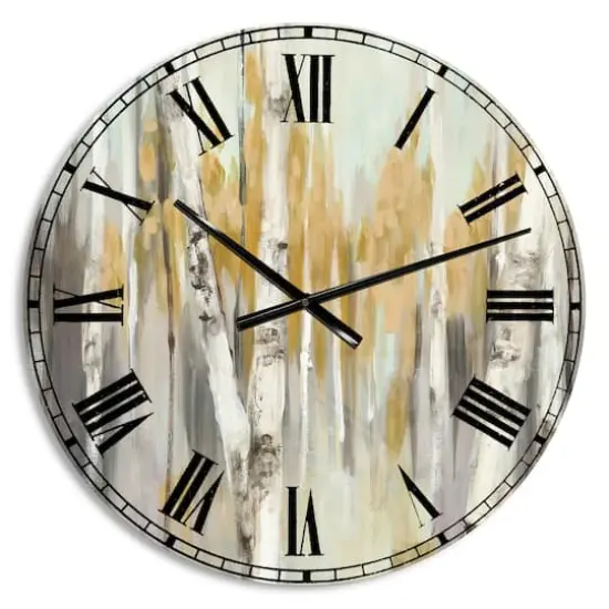 Designart 'Pastel Foral Composition I Lodge Multipanel Wall Clock {5}