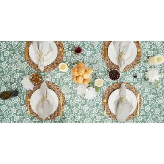 Artichoke GreenFloral Print Outdoor Tablecloth, 60" Round {6}