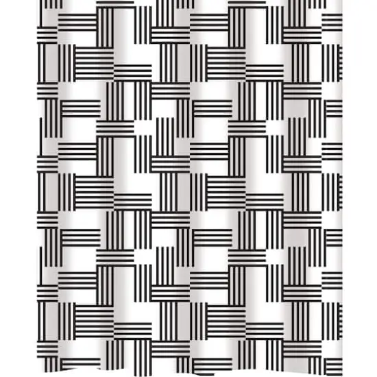 Bath Bliss Woven Stripes Design Shower Curtain {1}