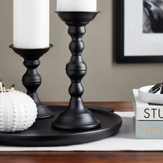 9.45" Black Metal Candle Holder by Ashland&reg; {3}