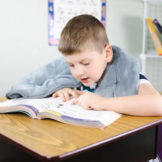 Bouncyband&reg; 40" x 12" Sensory Weighted Dual Texture Shoulder Wrap for Kids {4}