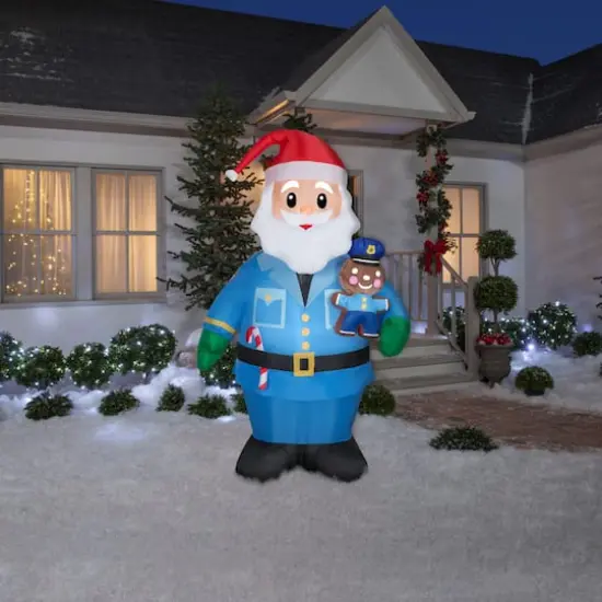 7ft. Airblown&reg; Inflatable Christmas Policeman Santa {3}