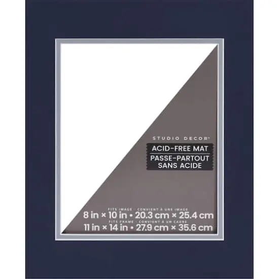 11" x 14" Dark Blue & Gray Double Mat, 8" x 10" Opening Size by Studio D&eacute;cor&reg; {1}