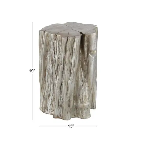 19" Gold Fiberglass Eclectic Footstool {8}