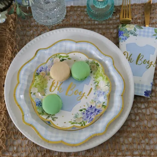 Kate Aspen&reg; Blue Baby Shower Onesie Floral Tableware Set {4}