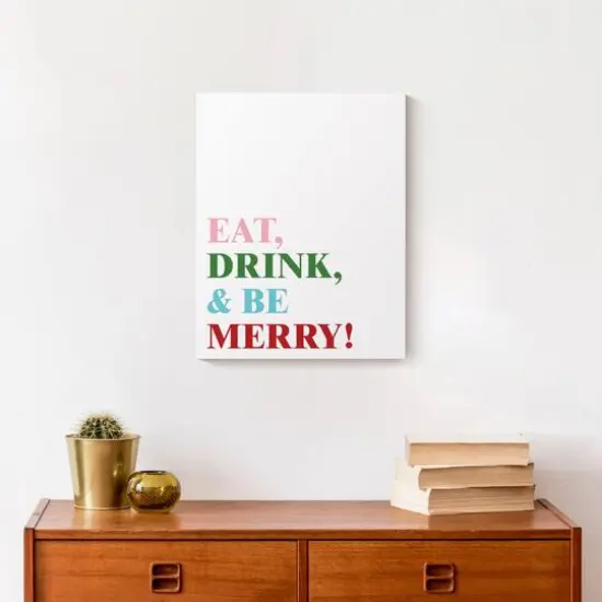 Eat Drink and Be Merry 11x14 Canvas Wall Art {5}