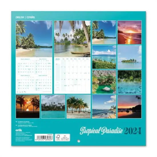 TF Publishing 2024 Tropical Paradise Bilingual Wall Calendar {3}