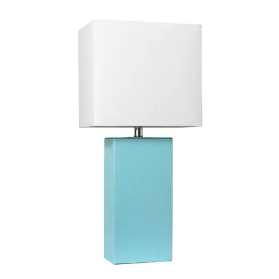 Lalia Home Lexington 21" Leather Home D&eacute;cor Table Lamp Aqua {1}