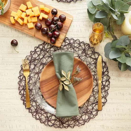 DII&reg; Eggplant Woven Paper Round Placemat (Set of 6) {5}