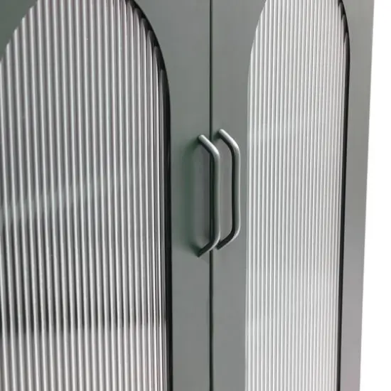 Hello Honey&reg; 40" Dark Green Solstice Wide Metal Accent Cabinet {5}