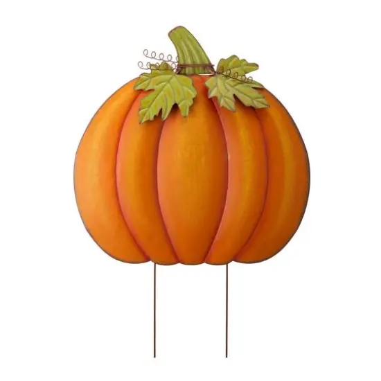 Glitzhome&reg; 39" Fall Pumpkin Metal Yard Stake or Standing D&eacute;cor {10}