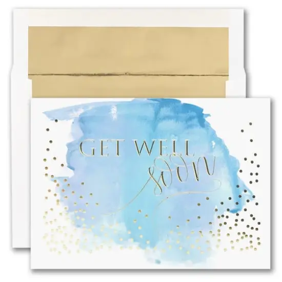 JAM Paper 5.625" x 7.875" Watercolor Hand-Lettered Get Well Cards & Envelopes, 25ct. {1}