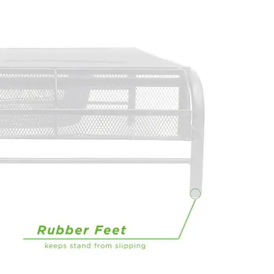 Mind Reader Metal Mesh Monitor Stand & Desk Organizer White {8}