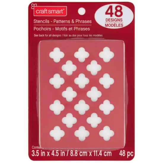 Patterns & Phrases Stencils by Craft Smart&reg;, 3.5" x 4.5" {3}