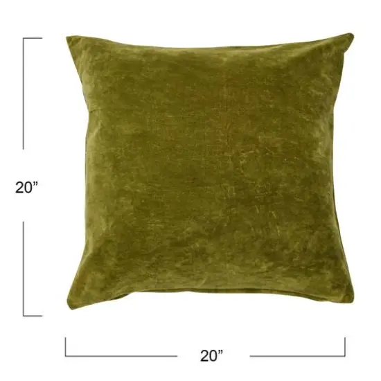 Hello Honey&reg; 20" Square Velvet Knife Edge Pillow Cover Green {5}