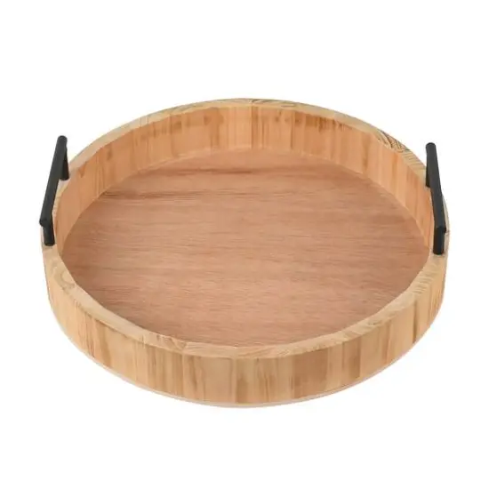12" Round Wood Tray with Handles by Ashland&reg; {6}