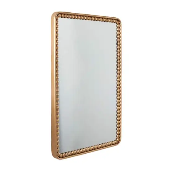 Gold Metal Wall Mirror with Beaded Detailing 24" x 2" x 36" {3}