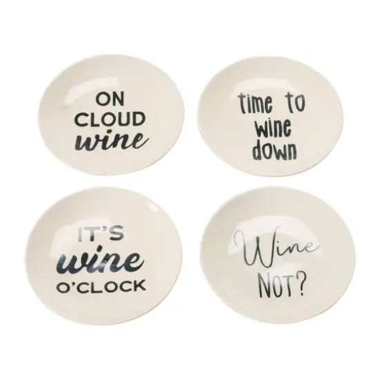 Hello Honey&reg; 5" Wine Saying Stoneware Dishes, 4ct. {1}