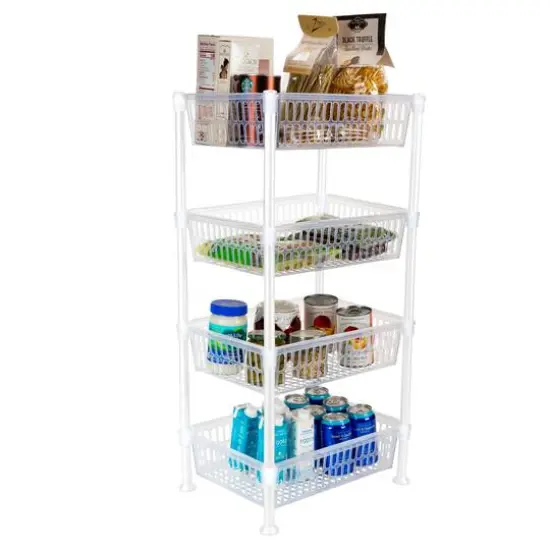 Kitchen Details White 4-Tier Slim Shelf {8}