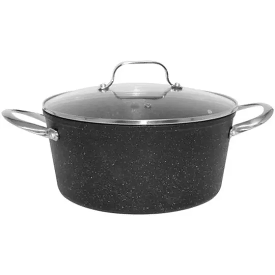 THE ROCK by Starfrit 6qt. Stockpot & Casserole With Glass Lid & Stainless Steel Handles {3}