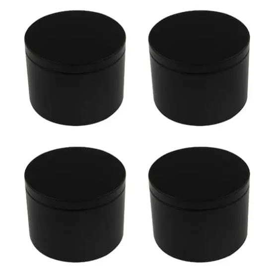 6oz. Candle Making Tins by Make Market&reg;, 4ct. Matte Black {1}