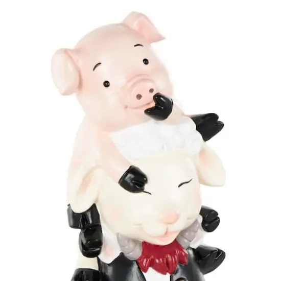 14" Multicolor Farm Animals Stacked Decorative Sculpture {5}