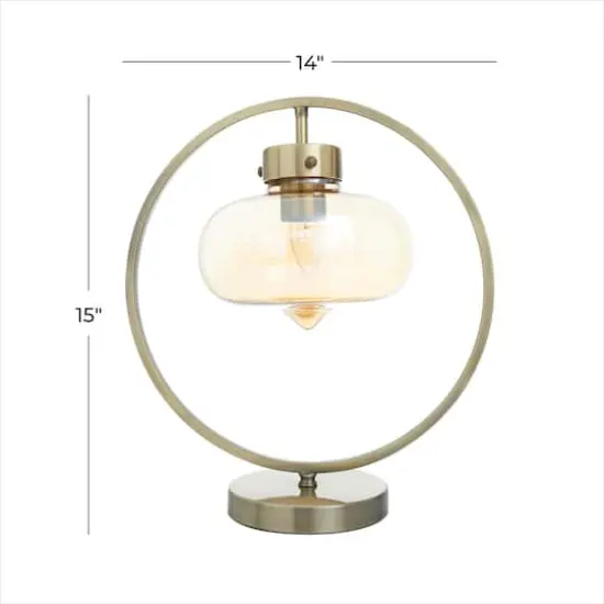 Gold Metal Contemporary Accent Lamp 14" x 8" x 15" {8}