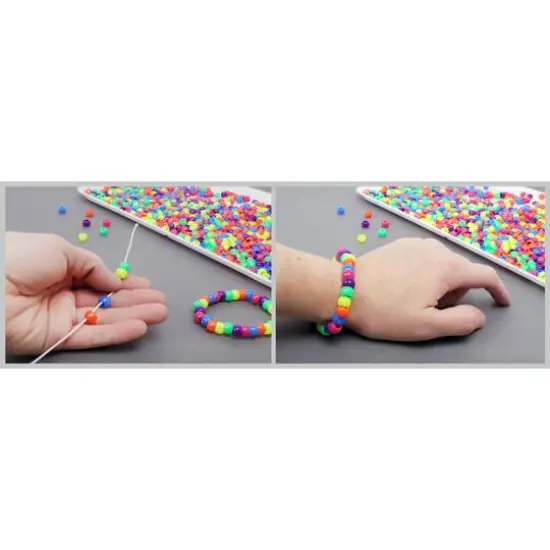 Essentials by Leisure Arts Neon Mix Pony Beads, 1lb. {5}