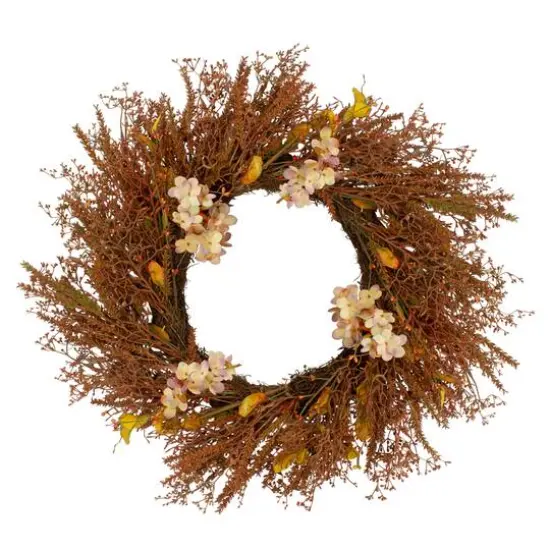 32" Brown Fall Grass Autumn Harvest Wreath {1}