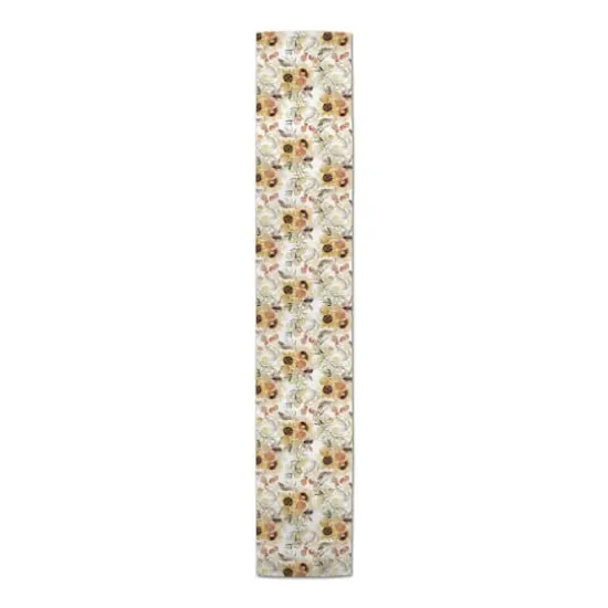 90" Fall Sunflowers Poly Twill Table Runner {4}
