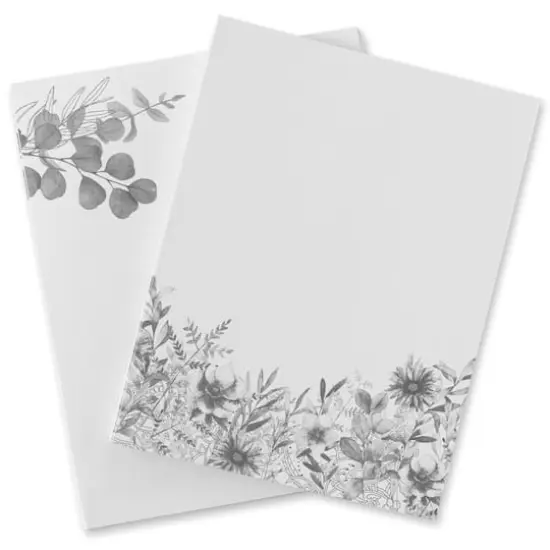 Black Floral Flat Cards & Envelopes by Recollections&trade;, 4.25" x 5.5" {5}
