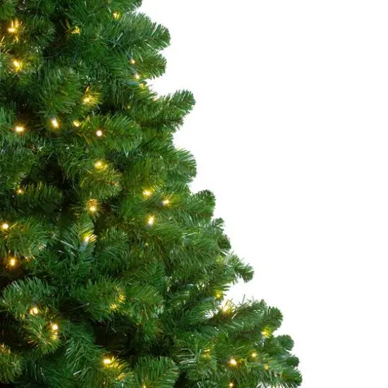 14ft. Pre-Lit Full Olympia Pine Artificial Christmas Tree with Wheels & Warm Clear LED Lights {8}