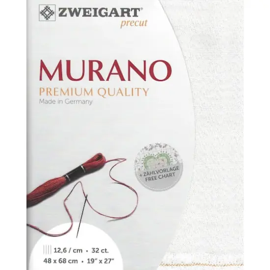 Zweigart&reg; Murano Precut 32 Count Premium Fabric, 18" x 27" Pearl Flecked White {1}