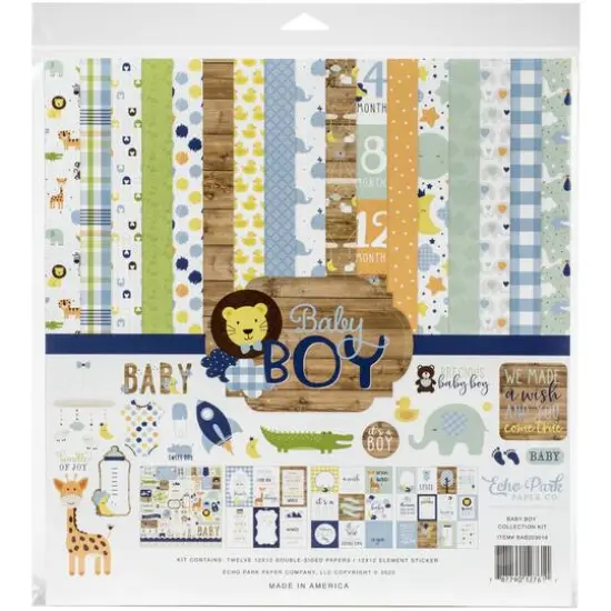Echo Park&trade; Paper Co. Baby Boy Collection Kit, 12" x 12" {1}