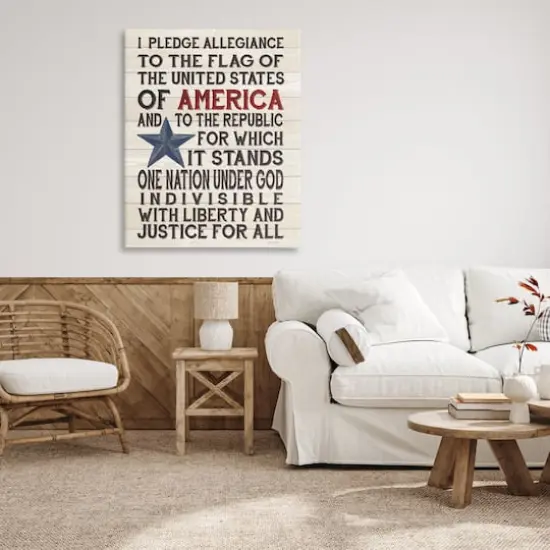 Stupell Industries Pledge of Allegiance Patriotic Canvas Wall Art {3}