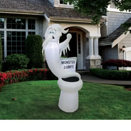 5ft. Inflatable Glowing Toilet Monster Dumps {3}