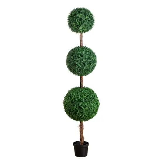 7ft. UV Resistant Artificial Triple Ball Boxwood Topiary Tree (Indoor/Outdoor) {1}