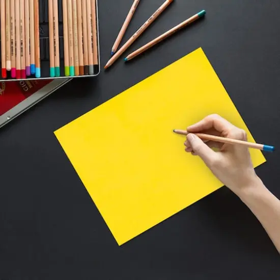 JAM Paper Recycled 8.5" x 11" 65lb. Cover Cardstock Pack, 250 Sheets Yellow {4}